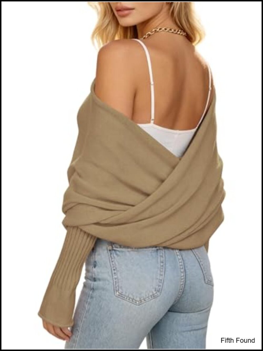 Criss Cross Knit Sweater Shawl Wrap with Sleeves Bridal Shrug Bolero Scarf